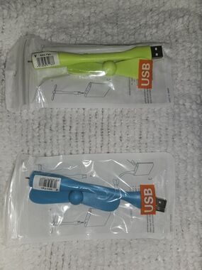 USB Mini Fan - Green and Blue Portable Cooling Fans
